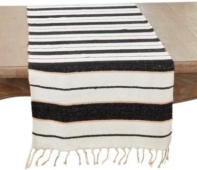 "Saro Lifestyle Striped Splendor Table Runner - 16""x72"""