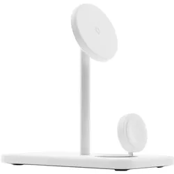 TwelveSouth HiRise 3 Deluxe - Qi2 stehendes kabelloses Ladegerät für drei MagSafe-Geräte (15 W), Wireless Charger, Weiss