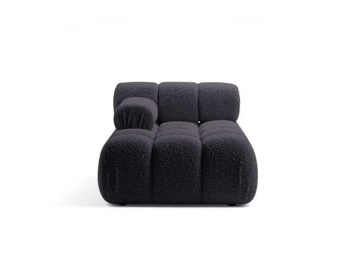 Méridienne gauche en bouclé graphite