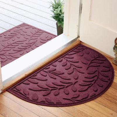 Bungalow Dba Matterly Brittney Leaf Slice Mat 39 x 24, 39 x 24, Burgundy