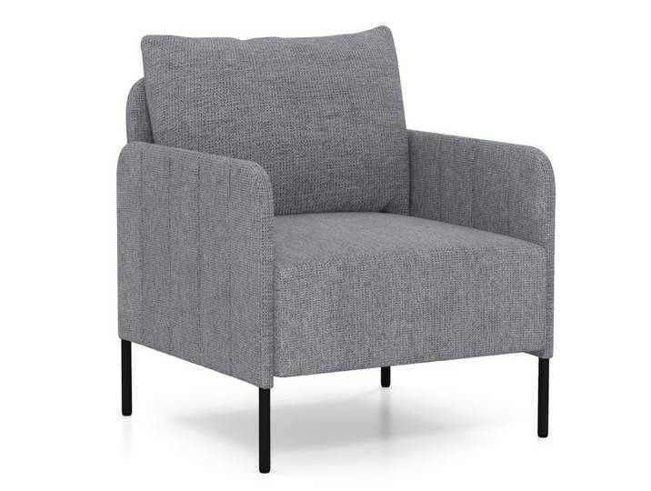 GIANTEX- Fauteuil Relax Moderne- Chaise Rembourré- Coussin- Dossier- Accoudoirs- Pieds en Métal- Salon Chambre- Charge 150 kg