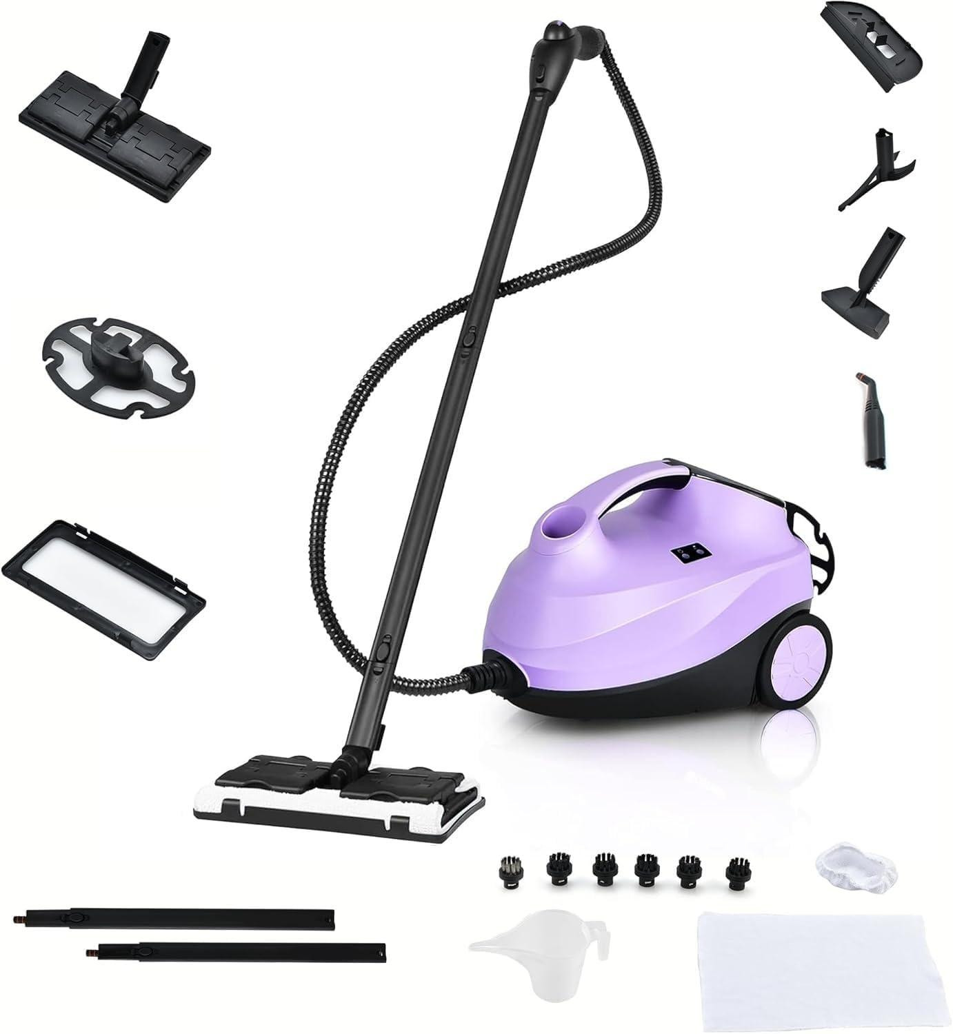 Costway Stoomreiniger 2000W met 18 Accessoires, 1,5 Liter Tank, Paars