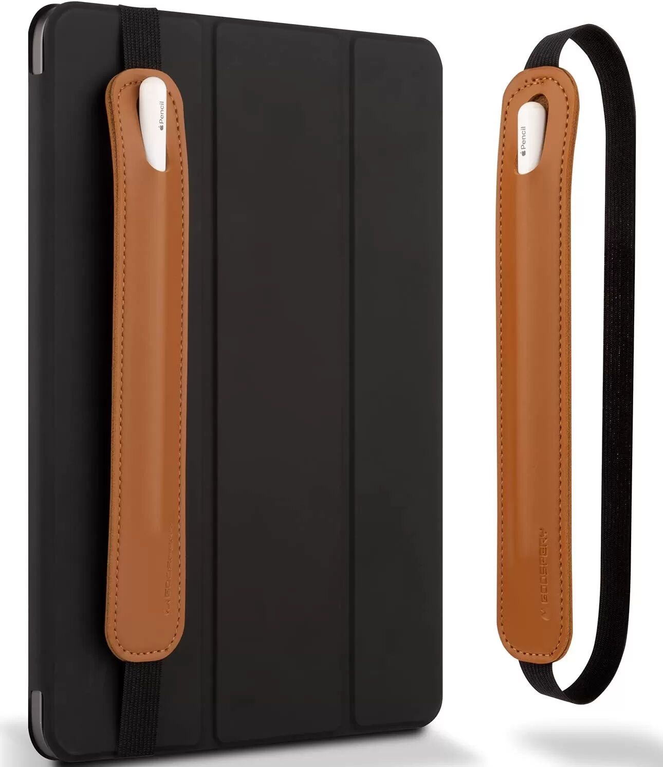 INF Apple Pencil Hülle, PU Leder Stifthalter Hülle für iPad Pencil Braun