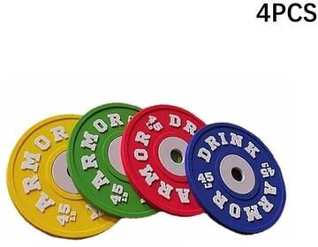 Uplift Essentials Iron Grip Gym Plate Coasters Heavy Duty Silicone Table Protection multicolor