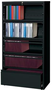 "Hirsh Commercial 36"" Wide 5-drawer Lateral with Roll-out Shelves"