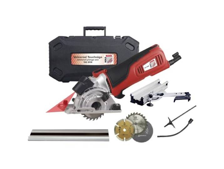 Holzmann Maschinen TAS89M_230V Mini scie circulaire portative Profondeur de coupe max. (90°) 28\,5 mm avec accessoires