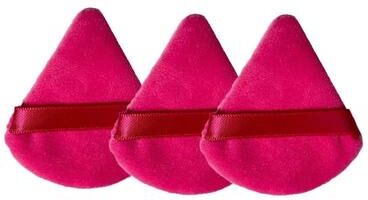 Uplift Picks Soft Velvet Makeup Powder Puff Washable Face Sponge red 3 Pcs