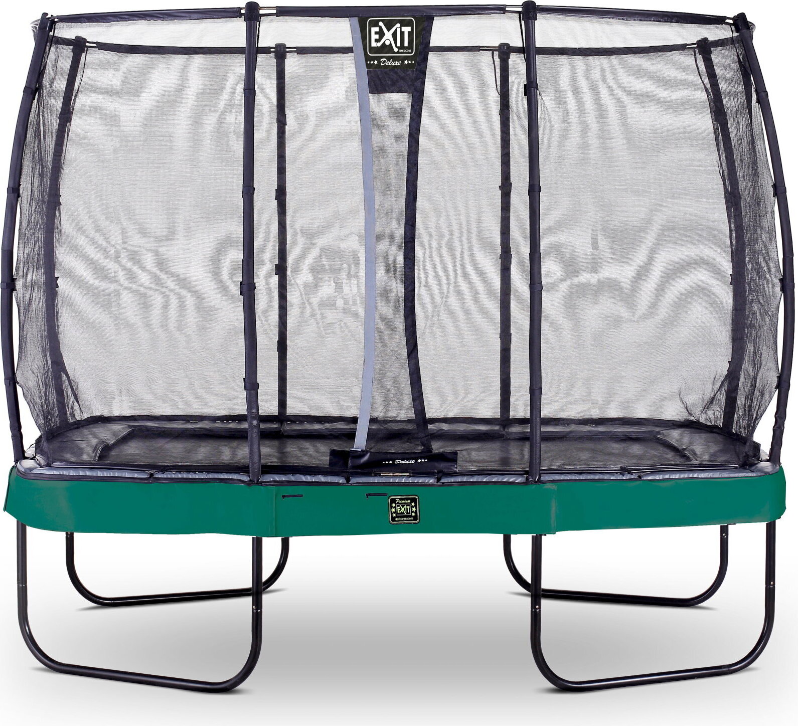 EXIT Elegant Premium Trampolin 214x366cm, mit Sicherheitsnetz, Grün