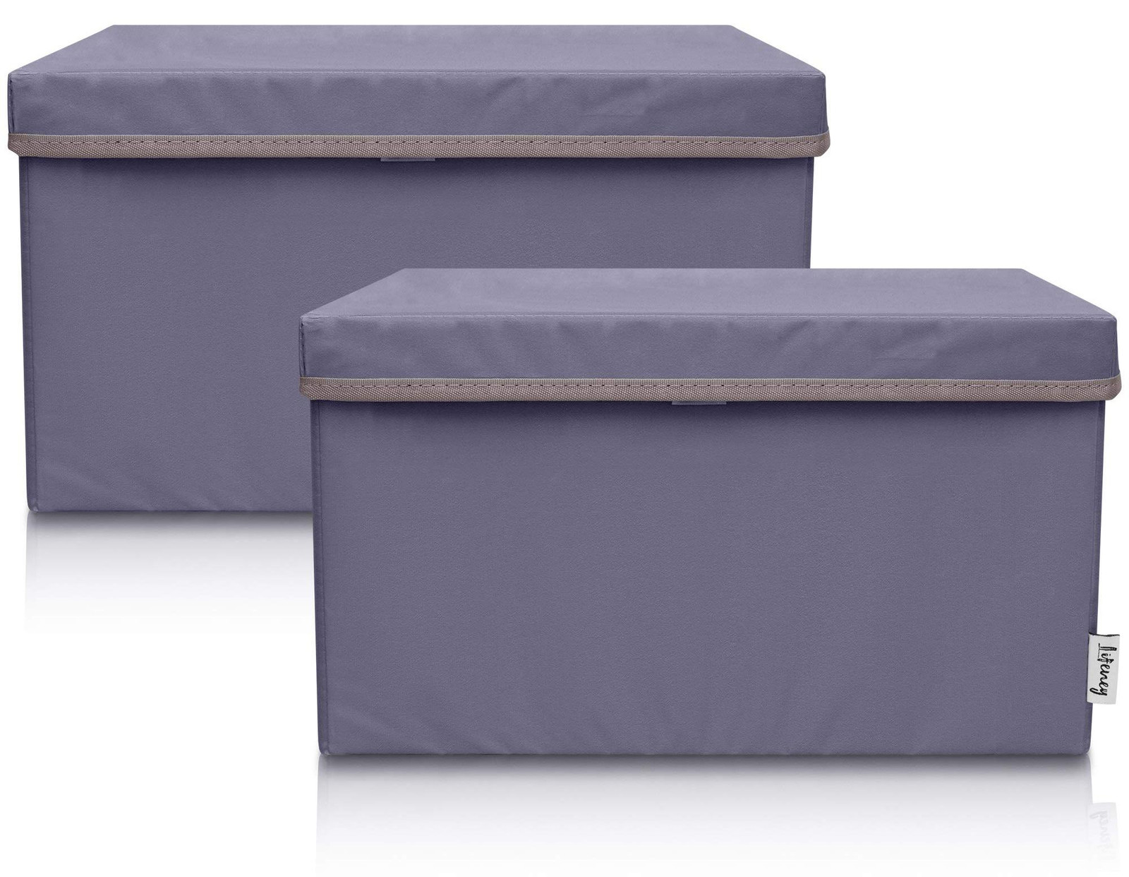 Dripio Set van 2 Onderbed Opbergboxen, Textiel, Solid, Donkergrijs