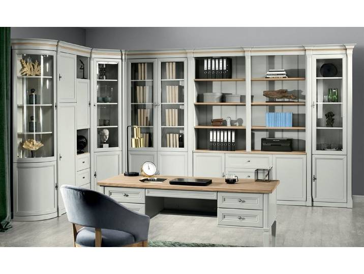 Xlmoebel Eckschrank Luxuriöser Eckschrank aus Holz für elegantes Büroambiente (Eckschrank) Hergestellt in Europa