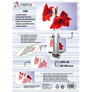 Olympia Laminierfolien 9167, DIN A5, 80 mic, glänzend, 100 Stück