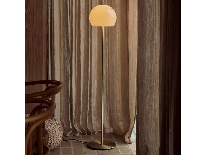 FRANDSEN Stehlampe Ball Glass, creme / amber, für Wohn- / Esszimmer, Glas, Design