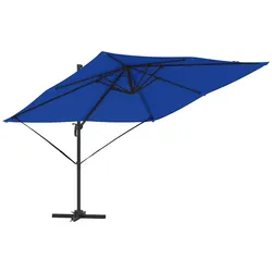 Helloshop26 - Rechteckiger Ampelschirm 286 x 284 x 265 cm 360° neigbar langlebig aus Aluminium blau