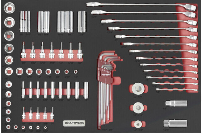 Kraftwerk PRO LINE EVA Insert d'outils en pouces 80 pcs 60x40 cm (105.502.032)