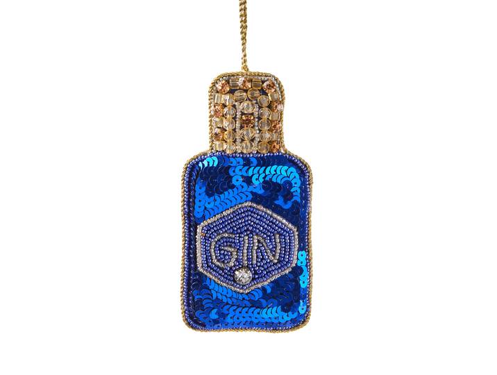 Baumanhänger Gin 6 x 13 x 1cm Blau/Blau