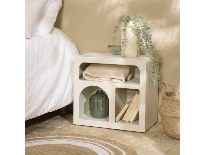 Helena - Chevet 3 Niches 50x30cm En Bois Peint Couleur Beige