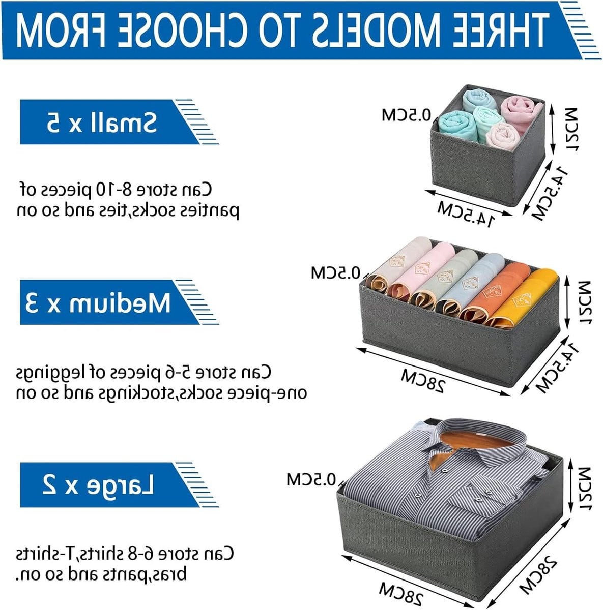 Opvouwbare lade-organizer voor kleding, sokken en accessoires