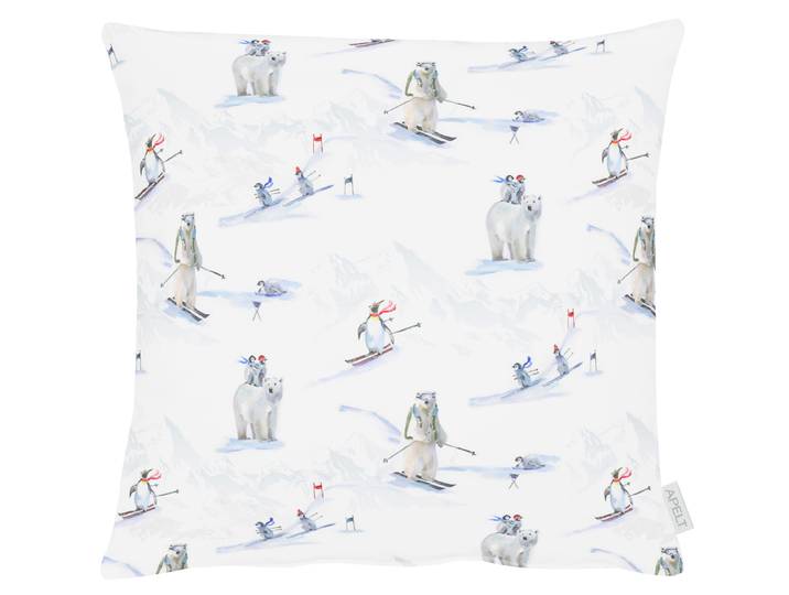 Coussin Chalet - Ours polaires Blanc 48 x 48cm Tissu mélangé