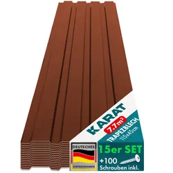 Karat homeliving Trapezblech   Wand- & Dachverkleidung   Profilblech   Braun   15 Stück