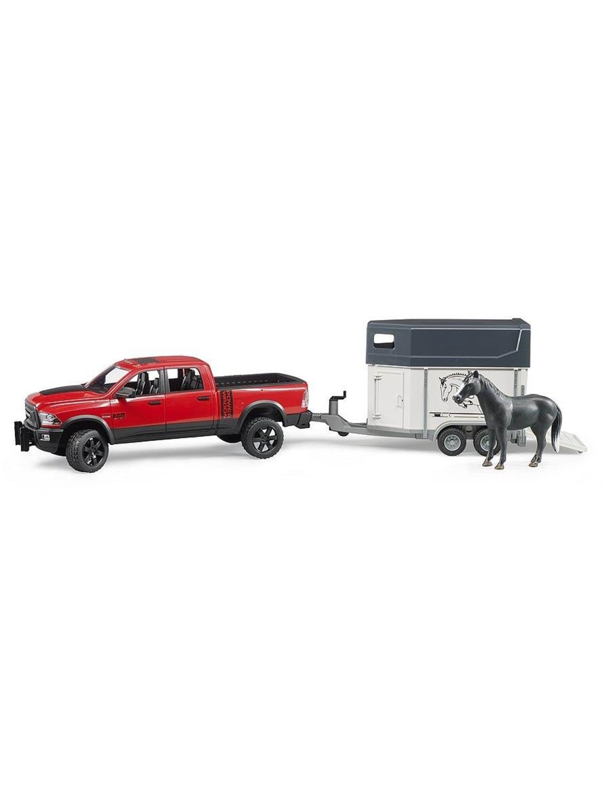 Bruder RAM 2500 Power Wagon with horse trailer and horse