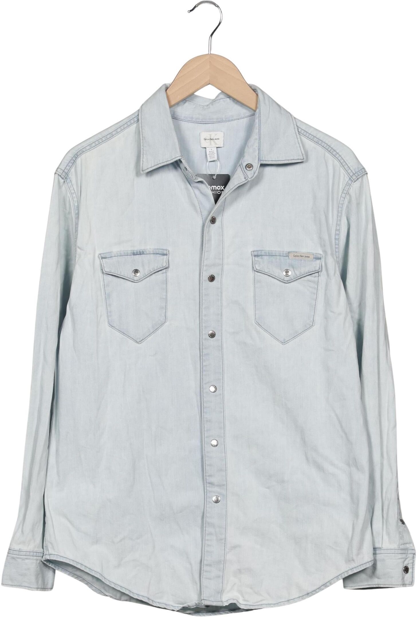 Calvin Klein Jeans Herren Hemd, Hellblau, Gr. S, Baumwolle - Second Hand