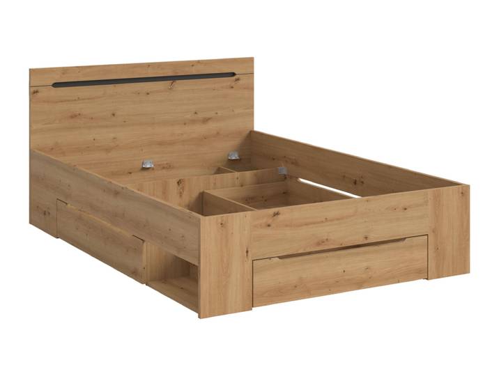 Bettgestell Canu 140 x 200 cm Stauraum Artisan Eiche/Basaltgrau