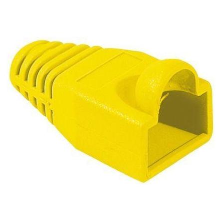 Exertis Connect Knickschutztülle für Modularstecker RJ45, Rundkabel, gelb, VPE 10 Stück Knickschutztülle mit Rastnas (253195)