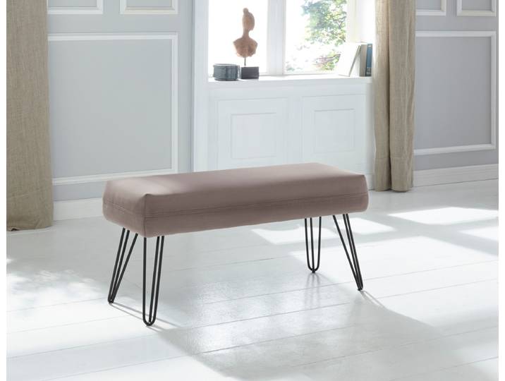 Sitzbank EXXPO - SOFA FASHION Doppio , grau (taupe), B:104cm H:50cm T:40cm, 100% Polyester, Sitzbänke, Sitzbank, Frei im Raum stellbar