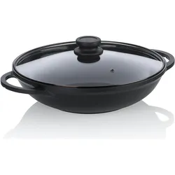 Kela Wok mit Deckel schwarz Atura, Pfanne + Kochtopf, Schwarz