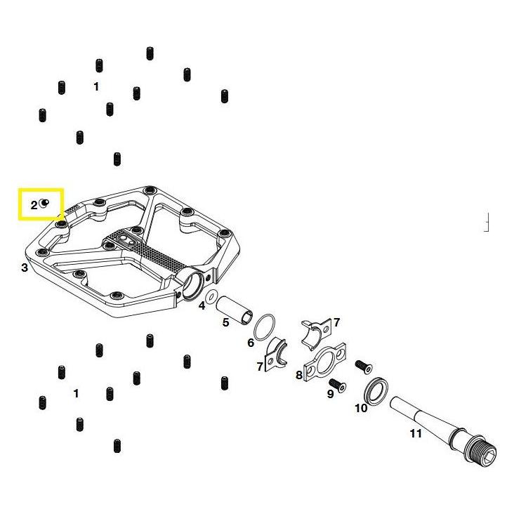Crankbrothers Pedal Grease Port Screw, Abschmiernippel, Stamp V1 (40081152)