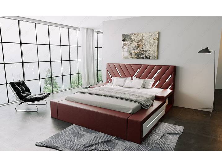 Wasserbett Contrada mit LED und zweifarbigem Design