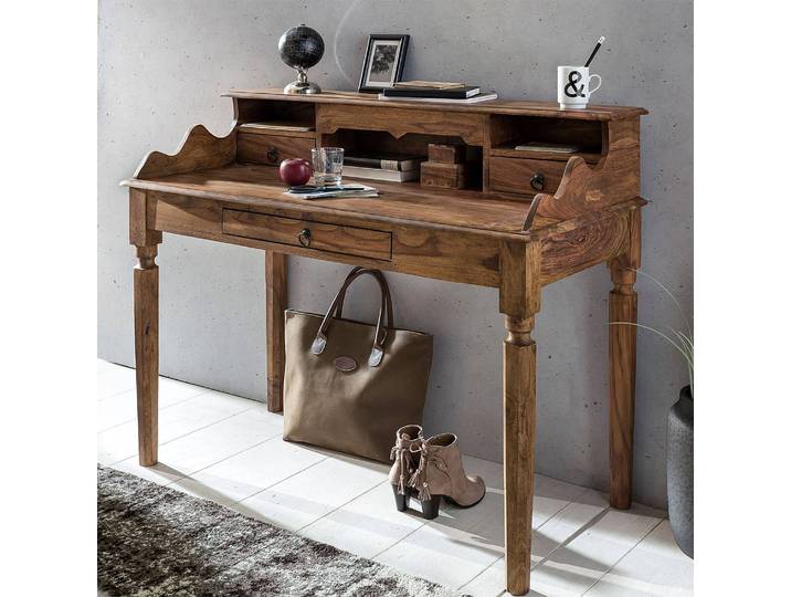 Schreibtisch Zeissig 115 x 100 x 60cm Braun