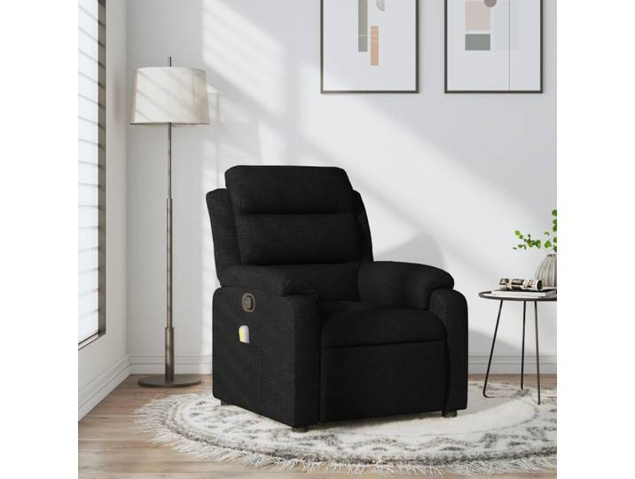 vidaXL Massage-Relaxsessel, schwarzer Stoff