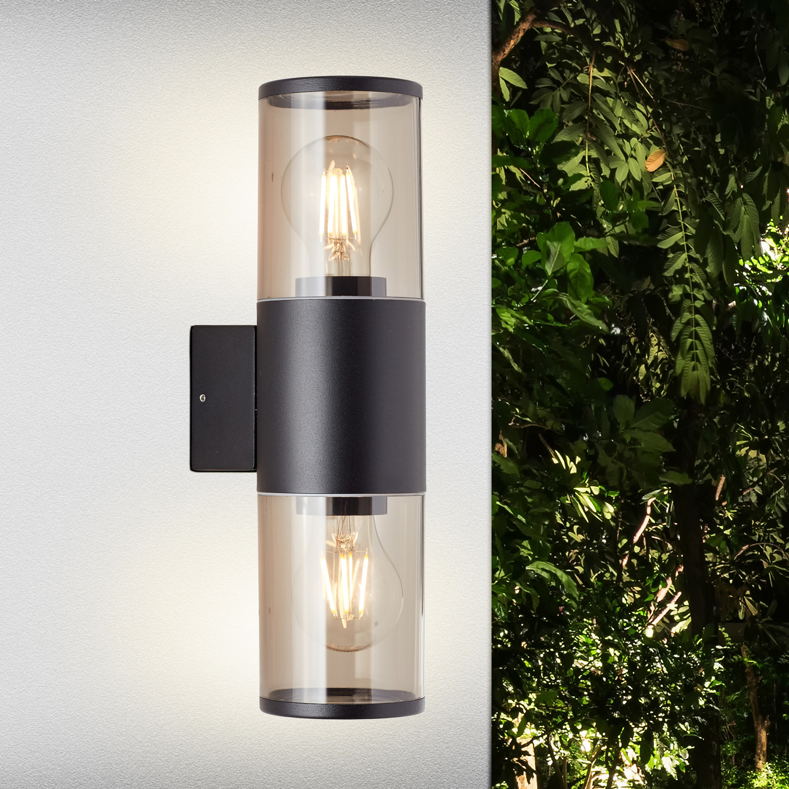 Brilliant Sergioro Buitenwandlamp Zwart IP44 Up/Down