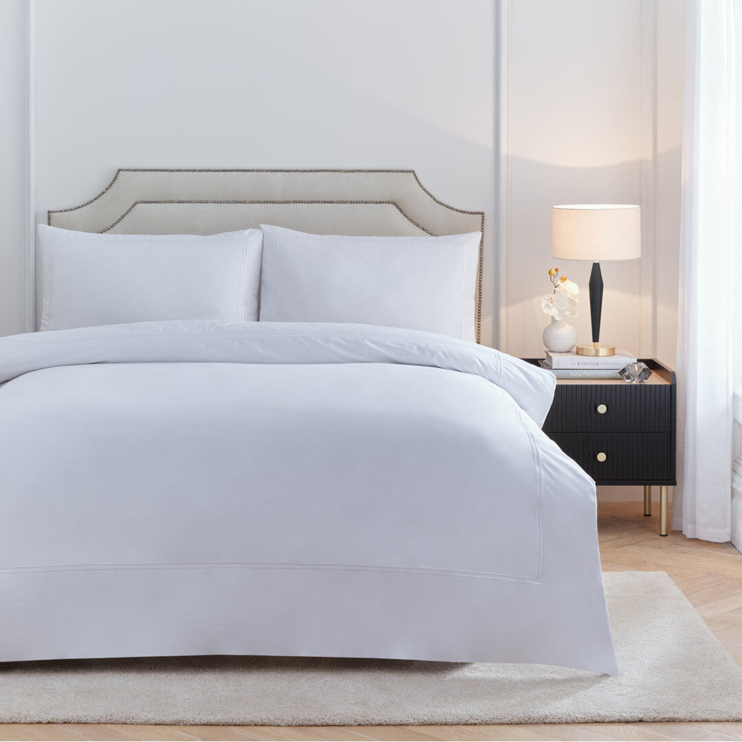 Paoletti Elara Cotton Abstract Duvet Cover Set with Pillowcases Included White Super King Duvet Cover + 2 Standard Pillowcases
