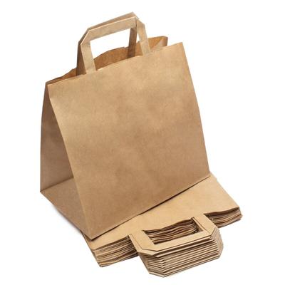 DayBays 500 Stk. Papiertüten 26+17x25 cm Braun mit Flachhenkel