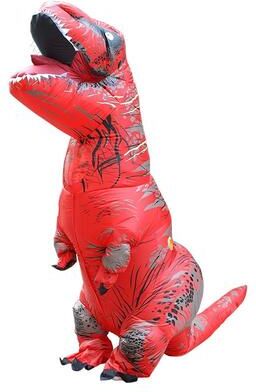 Inspired Deals Adult Inflatable Dinosaur Costume T Rex Halloween Costume With Fan For Parties And Cosplay red