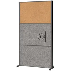 Stellwandsystem MAULconnecto 2xAkustik dunkel 1x Kork Mobil