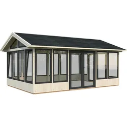 Palmako Pavillon Isabella 22,2 m2 - 90 mm naturbelassen