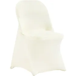 VEVOR Stuhlhussen für Klappstühle aus Elastischem Spandex, Universell Passender Stuhlbezug, Abnehmbare & Waschbare Schonbezüge, für Hochzeiten, Feiern, Essen (50 Stück, Elfenbeinweiß)
