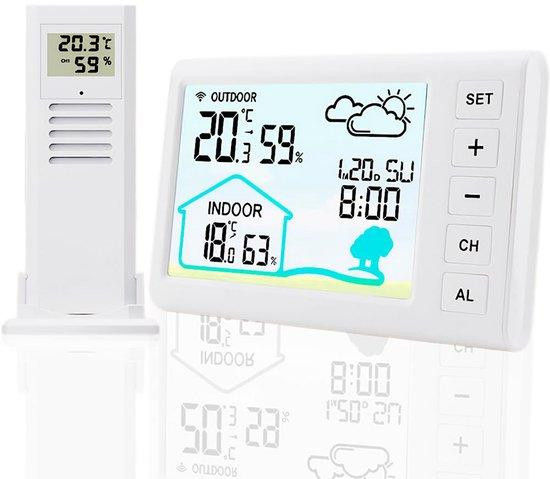 Draadloos Weerstation voor Binnen en Buiten met Buitensensor