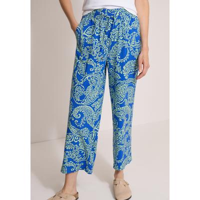 7/8-Hose CECIL, Damen, Gr. XS, Länge 26, blau (surf blau), Stoff, 100% Viskose, gemustert, loose fit 7/8-Länge, Hosen 7/8-Hose, in 7/8-Länge