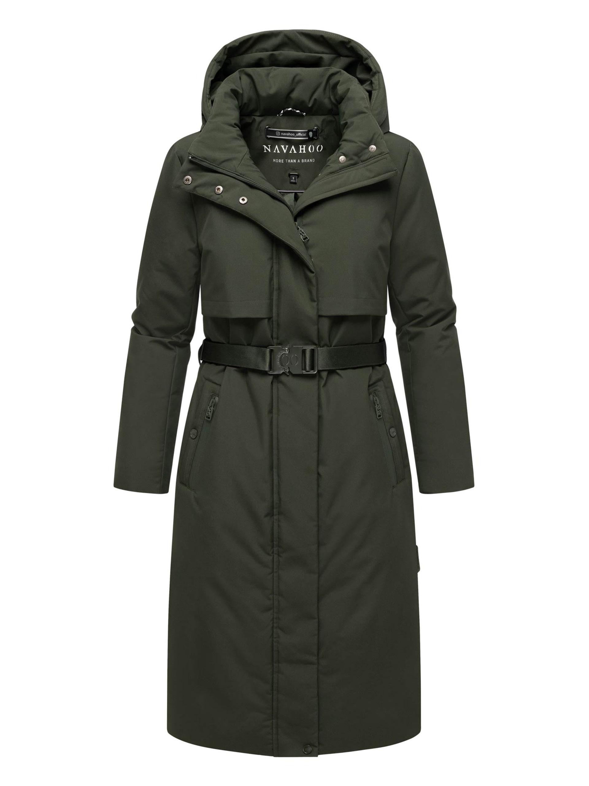 Navahoo Damen Winterparka WALDBUMMLER – wetterfest & stilvoll mit Taillengürtel