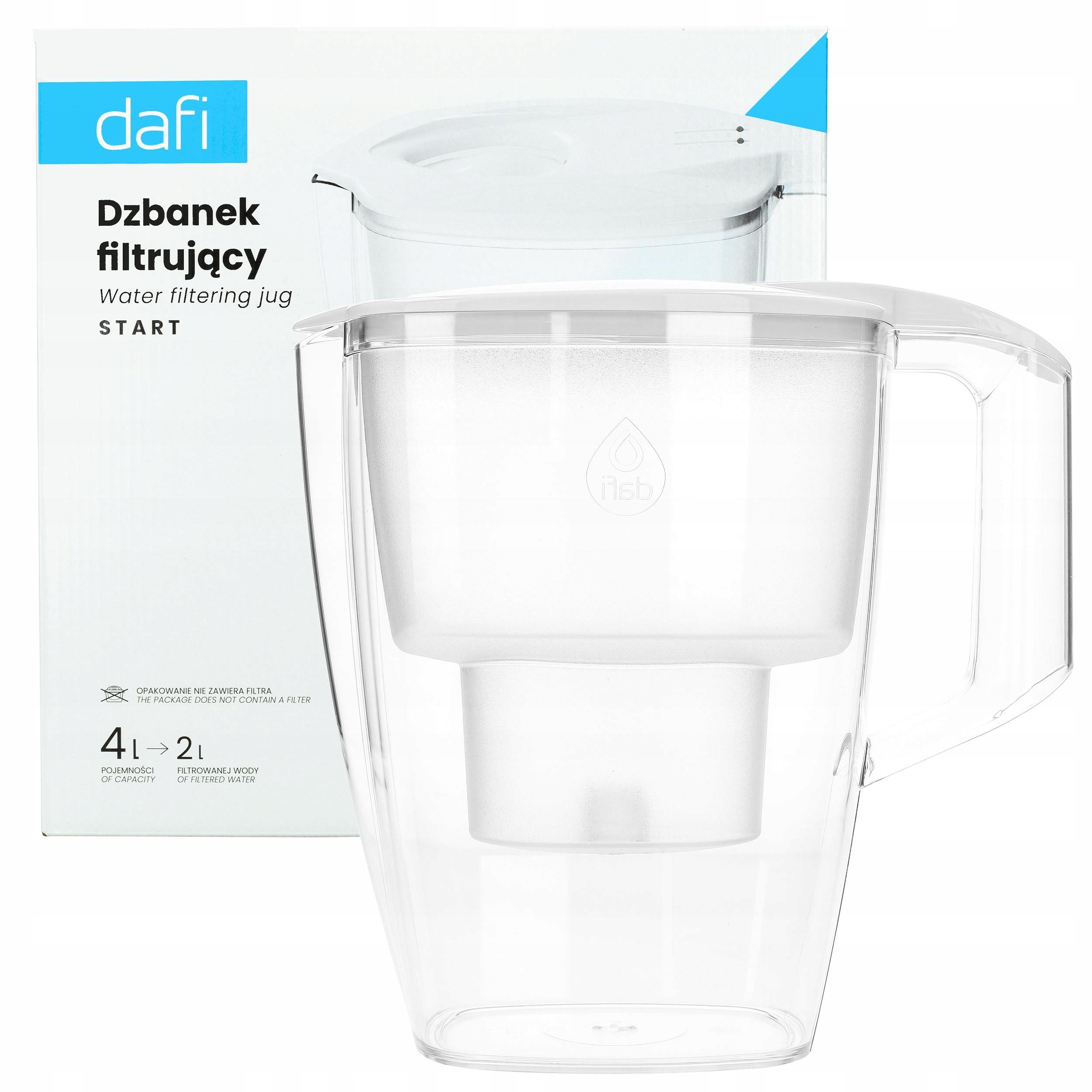Dafi Start Filterkanne 4 l Unimax Weiß-Ergonomisch, Sauberes Wasser 4D3702