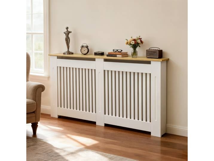 Cache-radiateur S-L, protection pour radiateur, pour maison, bureau, salon, chambres, en MDF, finition grain de bois, couvercle de protection pour radiateur, couvercle de protection pour meuble de