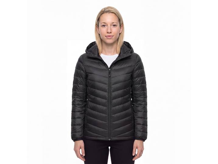 Mobi Garden Doudoune légère pour femme avec capuche_Noir piano_M