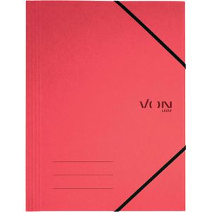 VON-Leitz Eckspanner 30080025, A4, Karton, rot, 3 Einschlagklappen