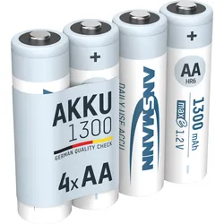 ANS 4X1300 NH - maxE, NiMh Akku, AA (Mignon), 1300 mAh, 4er-Pack