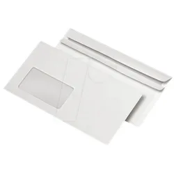 UMS 3545-1000 - Briefumschlag mit Fenster, DIN Lang, selbstklebend, weiß