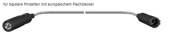 Bipolar Pinzetten HF-Anschlußkabel, an ERBE ICC / ACC / VIO,Kabellänge 5,0 mtr. Flachstecker 20196-057